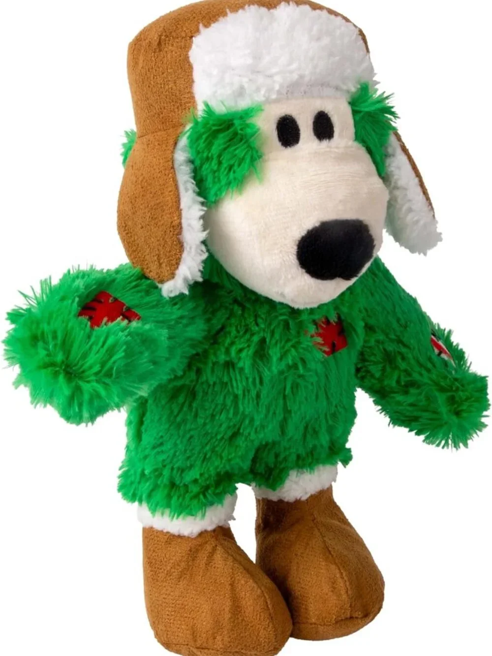 KONG Holiday Wild Knots Bear Dog Toy Medium/Large Christmas Squeaky Plush Rope